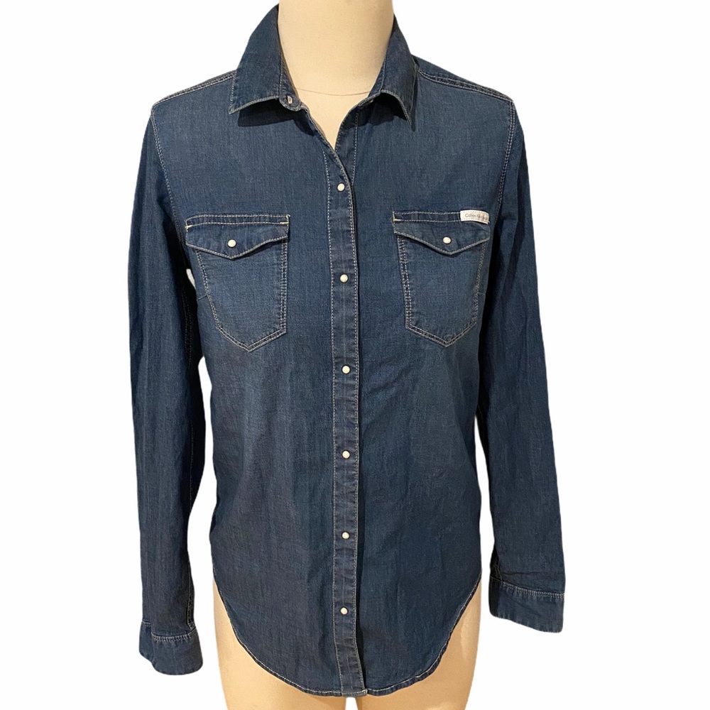Calvin Klein Vintage Snap Denim Jean Chambray - Picture 2 of 10